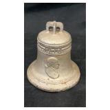 Cast iron Liberty Bell coin bank 4' x 4' x 3.5'