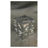 3' cube metal alphabet building block coin bank