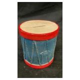 Cast iron drum coin bank 4' x 3.75'