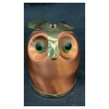 Copper owl coin bank made by Coppercraft Guild