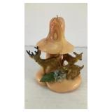 Deer family under mushroom wax candle 4.5' x 3'