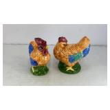 Ceramic chicken and rooster salt & pepper shakers