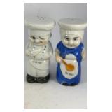 Ceramic Chef and Cook couple salt & pepper shakers