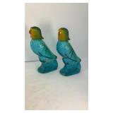 (2) Island parakeet Avon glass bottles, 5' tall