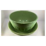 (2) green glass pasta and salad bowls by RRP