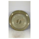 13' stoneware crock lid w/ flower design