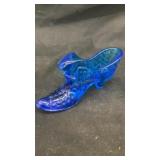 Fenton blue glass shoe 6' x 3' x 1.5'