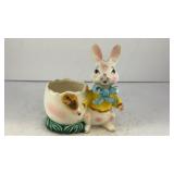 5' Easter Bunny and egg ceramic vessel