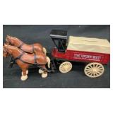 Ertl die-cast metal horse-drawn wagon coin bank