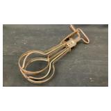 10' vintage metal hand whisk / egg beater