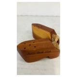 Tiny wooden shoes salt & pepper shakers
