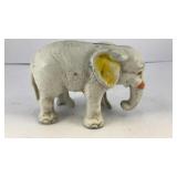 Cast Iron White elephant bank 5' L
