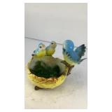 5' bird family and nest ceramic vessel (Norcrest)