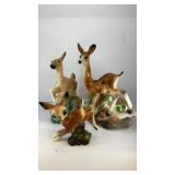 (3) ceramic deer family figures