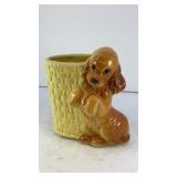 5' ceramic Cocker Spaniel and basket vessel