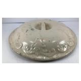 Stoneware crock lid w/ molded vine relief (chips)