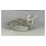 Solid clear glass duck 5' L