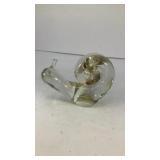 Solid clear glass snail 4' L