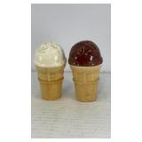 Porcelain ice cream cones salt & pepper shakers