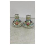 Porcelain floral vase salt & pepper shakers