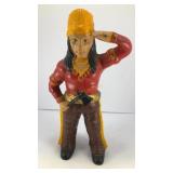 10' tall Native American cast iron coin bank