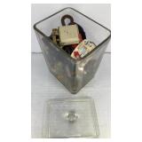 Rectangular glass jar full of surprises