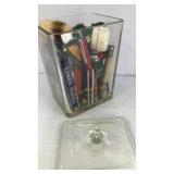 Rectangular glass jar full of surprises