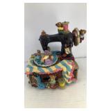 Sewing machine porcelain music box