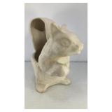 White squirrel w/ acorn ceramic planter