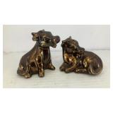 Porcelain bronze cow salt & pepper shakers