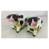 Porcelain Holstein cows salt & pepper shakers