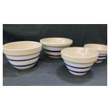 (4) stoneware mixing bowls by Robinson Ransbottom