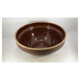 Western brown leaf stoneware beehive mixing bowl