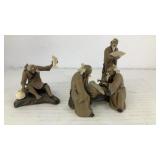 (4) Chinese mudmen figurines