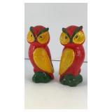 4.5' tall red owls salt & pepper shakers