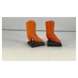 Orange boots salt & pepper shakers