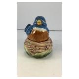 Blue bird in nest salt & pepper shakers
