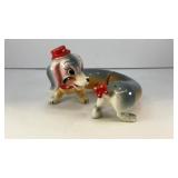 Dog chasing tail salt & pepper shakers