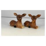 Laying deer salt and pepper shakers