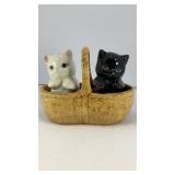 Kittens in basket Salt & pepper shakers