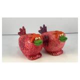 Whimsical chickens salt & pepper shakers