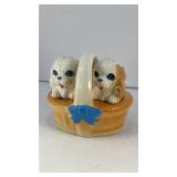 Puppies in basket salt & pepper shakers