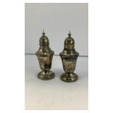 Pedestal sterling silver salt & pepper shakers