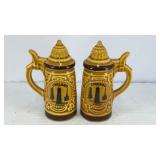 Beer stein salt & pepper shakers 4.5' x 3' x 2'