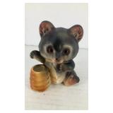 Small ceramic bear w/ beehive 3.5' x 3' x 2'