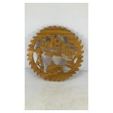 Wooden fretwork country farm scene cutout