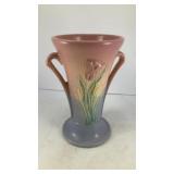 Hull ceramic vase w/ handles featuring tulips