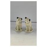 White and black dogs ceramic salt & pepper shakers