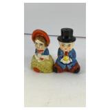 Victorian couple ceramic salt and pepper shakers