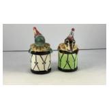 Circus animals ceramic salt and pepper shakers